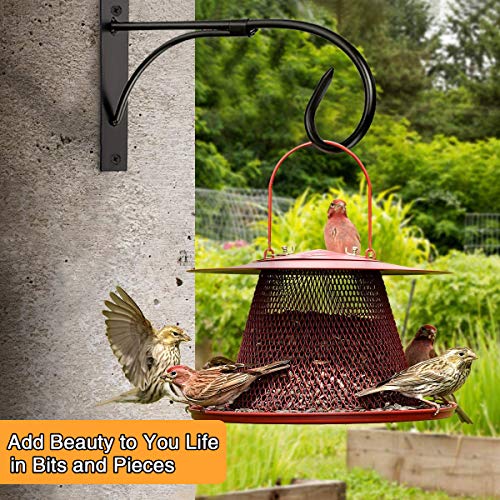 Wall Mount Plant Hanging Bracket, 11 Inches Hanging Plant Hook, Heavy Duty Rustic Decorative Metal Plant Hanger for Hanging Plant Flower Lantern Bird Feeder Wind Chimes (Set of 2)