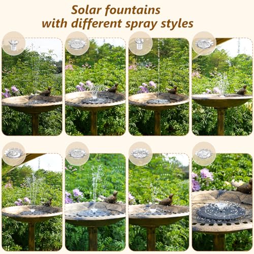 AISITIN 28 Inch Bird Bath with 3.5W Solar Fountain for Outside, Bronze | Antique Copper Polyresin Pedestal Bird Baths for Outdoor Garden Decor, Weather-Resistant Birdbaths with 20" Bowl & 8 Nozzles - color: Bronze
