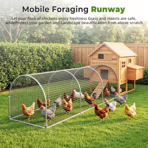 Chicken Run Tunnel Metal Chicken Pen Outdoor Poultry Cage | Galvanized metal chicken enclosure, portable chicken run extension, outdoor rabbit enclosure for poultry small animals