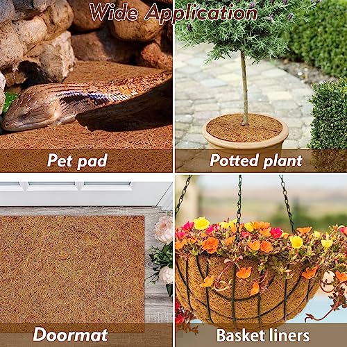3 Rolls Reptile Carpet 18x36 Inch Coconut Fiber Mat for Tank Bedding | Natural Coconut Fiber Reptile Carpet Liner Flooring, Absorbent & Reusable For Bearded Dragons, Tortoises, Lizards & Geckos - size: 3 Pcs (18X36in)