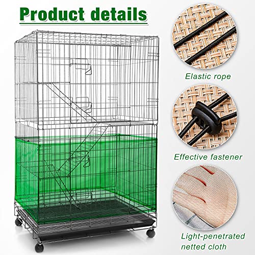 Shappy Large Bird Cage Seed Catcher,Bird Cage Cover Net Skirt Guard,Adjustable Soft Airy Mesh Net for Parrot Parakeet Macaw(118 x 15 Inch/ 300 x 37 cm,Green) - color: Green, size: 118 x 15 Inch/ 300 x 37 cm