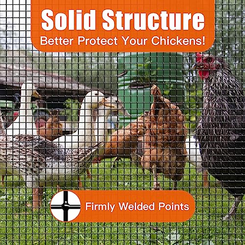 Zevemomo 24" x 100' 1/4inch Hardware Cloth, Black Vinyl Coated Chicken Wire Fence Galvanized Welded Mesh Roll for Home Garden Rabbit Cage - size: 24" x 100' 1/4inch