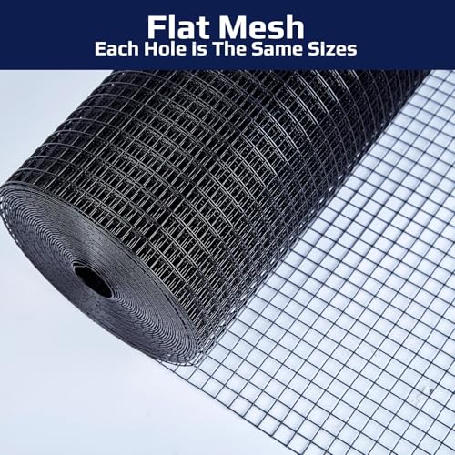 Black Hardware Cloth 1/2 inch Mesh 72'' x 50' 19-Gauge | Chicken Wire Mesh, Welded Wire Fencing, Chicken Wire Fencing, Rodent Wire, Garden Fence, Tree Guard, Wire Mesh Fencing - size: 1/2inch 72''x50'