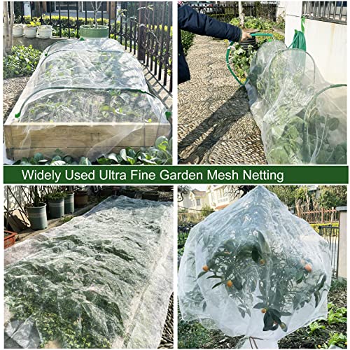 Garden Netting Ultra Fine 8x10Ft, Plant Covers, Barrier Mesh for Plant Vegetables Fruit Flower Tree, Row Cover Raised Bed Protection Net, Bird Screen (Pack of 2) - size: 8'x10' (Pack of 2)
