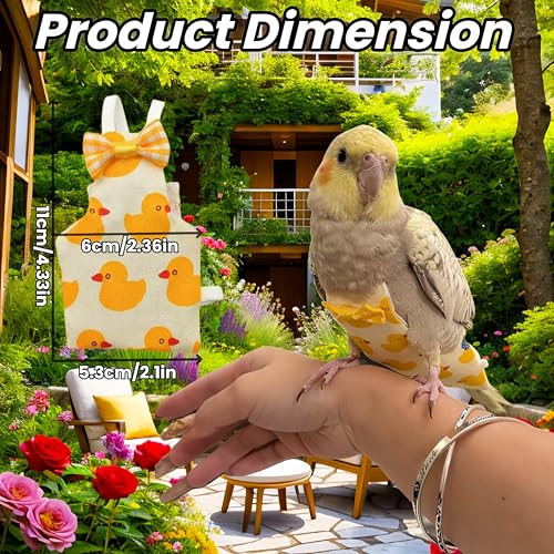 6Pcs Bird Diapers Bird Harness Flight Suits Diapers Reusable Parrot Nappy with Waterproof Inner Layer Washable Cute Urine Wet Suit Costume for Cockatiel Conure Budgie Macaw Parakeet, L - size: L