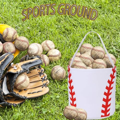 XinblueCo Baseball Basket Easter Baskets for Canvas Easter Egg Hunt Baskets - color: baseball basket1