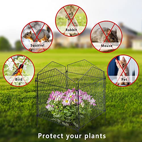 DECOHS 4 Packs Chicken Wire Cloche Plant Protectors from Animals Garden Plant Cage Protector - Wire Plant Protectors to Keep Animals Out