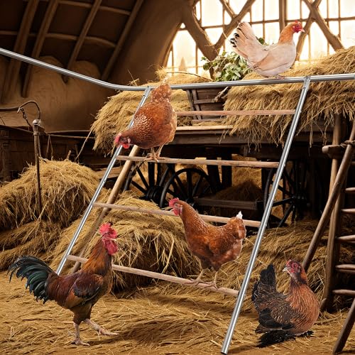 YUMEKA Chicken Roosting Ladder,Chicken Perch for Coop,Chick Roosting Bars, Cock Coop Toys, Suitable for Chicken Run and Chicken Perch, Backyard Poultry, Farm Roost Toys for Hen 55.1' L x 40.1' W - size: 55in x 40in