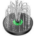 Yzert Solar Fountain Full Glass Panel No Battery, 3.5W Solar Bird Bath Fountains with 4 Fixed Rods & 7 Nozzles, Solar Fountain Pump for Bird Bath, Garden, Pond, Pool, Patio -Black Panel - color: Green Flower Black Panel