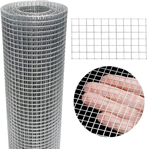 Hardware Cloth 8'' x 10' 1/4 in Galvanized Wire Mesh Roll (23 GA) Chicken Wire Fence Roll for Chicken Pen/coop Fences, Screen mesh, Rabbit/Snake Fences, Poultry enclosures, Handicraft Making, etc. - size: 8In x 10Ft