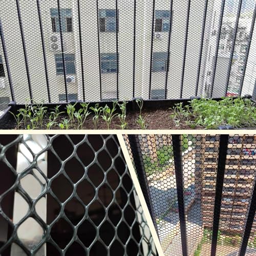 Plastic Wire Mesh Fence 16in x 10Ft Plastic Chicken Wire Mesh for Poultry, Dogs, Rabbit, Snake Barrier & Gardening Versatile Plastic Fencing (16in x 10Ft, Black) - color: Black, size: 16in x 10Ft