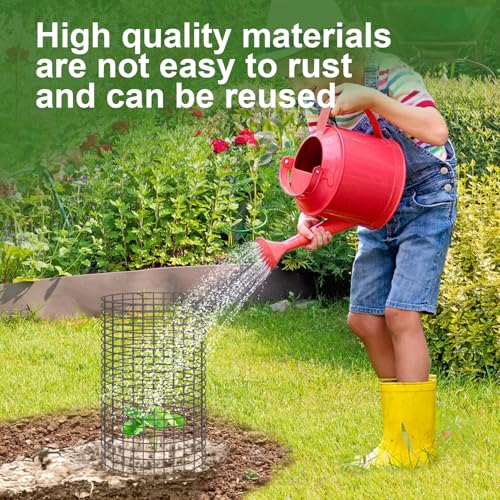 10 Pcs 11.8"x 11.8"/11.8"x 19.6" Available Chicken Wire Cloches for Plants, Plant Protector from Animal, Garden Covers Netting Iron Wire Mesh to Protect Plants Vegetables from Rabbit Squirrel Chicken - size: 11.8"D x 19.6"H