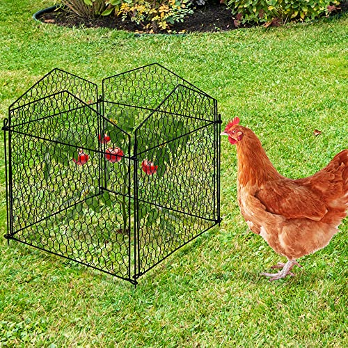 DECOHS 4 Packs Chicken Wire Cloche Plant Protectors from Animals Garden Plant Cage Protector - Wire Plant Protectors to Keep Animals Out