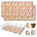 2 Pack Guinea Pig Cage Liners, 42"x 56" Washable Waterproof Bedding for Rabbit, Bunny, Hamster & Small Animals, Reusable Super Absorbent Pee Pads for C&C Cage, Strawberry Print - size: 42x56 inch 2pack
