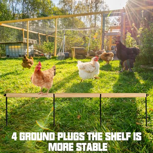Chicken Toys,Extra Long Chicken Perch Toys,Woodern Chickens Roosts and Perches Stand Training Perch for Poultry Rooster Chicks Large Bird Chicks Parrot, 44.88” Long (Natural Wood Color)
