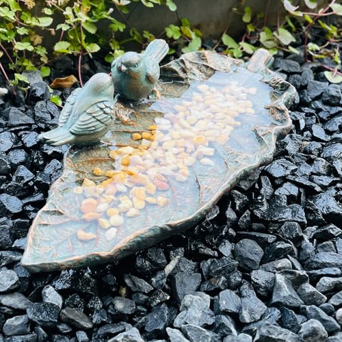 Outdoor Garden Bird Bath Bowl, Resin Leaf Bird Feeder for Patio, Deck, Lawn, Yard, or Ground Decor, Garden Gift for Bird Lovers and Family - color: Feeder Bird Bath