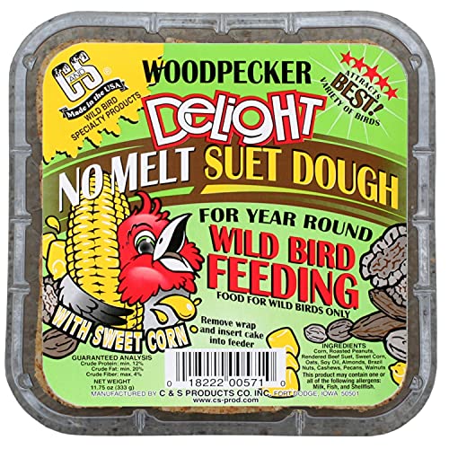 C&S Woodpecker Delight No Melt Suet Dough 11.75 Ounces, 12 Pack - style: Woodpecker 12-Pack