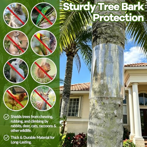 oyhqes Iguana Tree Wrap Tree Trunk Protector Guard for Iguana Prevention | 59 × 15.75in PET Plastic Anti-Reptiles Climbing Barrier Thickened Tree-Safe Guard with Strong Tape & Nano Adhesive - style: 59*15.75in
