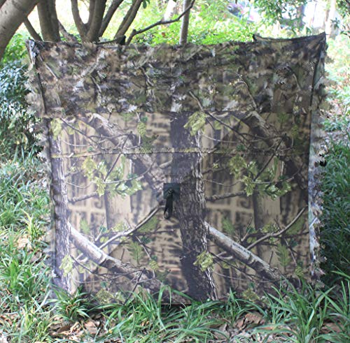 AUSCAMOTEK Pop Up Ground Blind for Deer Duck Turkey Hunting Portable Quick Setup Lightweight Green/Brown/Dry Grass Ground Peg Included - color: Green Leave