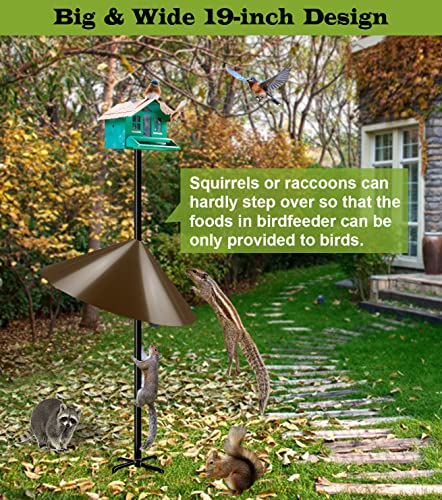 19 Inch Wide Squirrel Baffle for Bird Feeder Pole, Outside Pole Mount Stopper & Bird House Guard for Outdoor Shepherd’s Hook, Brown, 1 Pack - color: Brown