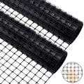 Windyun 2 Roll Plastic Mesh Fence, Black Safety Temporary Garden Fencing Animal Barrier Netting for Animal Deer Rabbit Chicken Dog Poultry Construction Snow Fence Patio(100 ft) - size: 100 ft