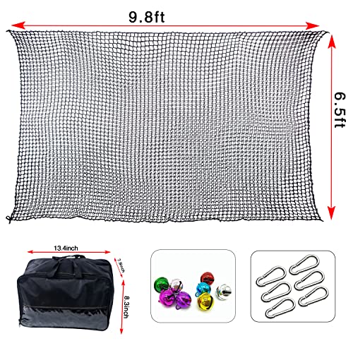 Tongmo Climbing Cargo Net, 6.5' X 9.8' Double Layers Playground Safety Net, Kids Backyard Climbing Net, Used for Treehouse Accessories...with Storage Bag and Carabiners