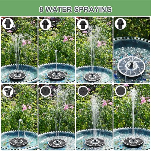 Yzert Solar Fountain for Bird Bath Direct Sunlight High Efficiency 3.5W Glass Panel Solar Water Fountain Outdoor Garden Flower (White) - color: White