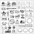 Whaline 5 Sheet 4th of July Clear Stamps Patriotic Silicone Transparent Stamps Border Stamp Cards for 250th Anniversary Independence Day Memorial Day DIY Crafts Card Making Scrapbooking Embossing - style: 4th of July