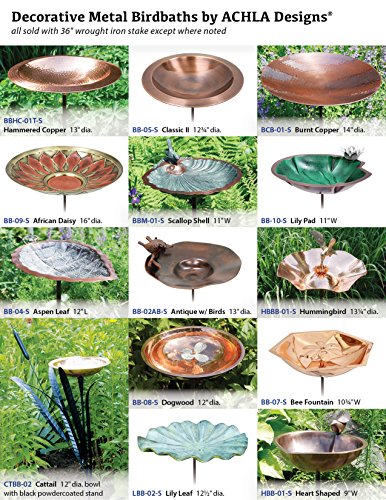 Achla Designs Burnt Copper Birdbath with Stake - color: Copper