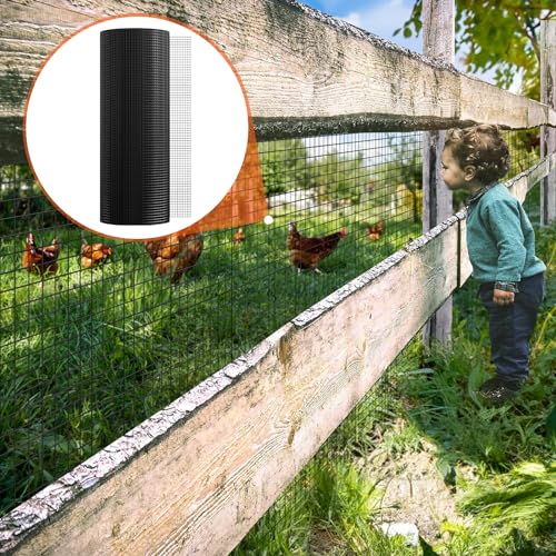 VEVOR Hardware Cloth, 36'' x 100' 1/2inch Galvanized Wire Mesh Roll, 19 Gauge Chicken Wire Fencing Roll, Vinyl Coating Metal Wire Mesh for Chicken Coop Barrier, Rabbit Snake Fences, Poultry Enclosures - size: 1/2inch 36'' x 100'