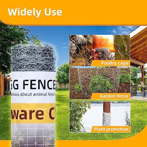 Chicken Wire Mesh 48in x 50ft Hexagonal Poultry Wire Netting | Galvanized Hardware Cloth, Garden Fence Barrier Mesh, for Pet Rabbit Garden Chicken Wire Fencing - size: 48in x 50ft 2inch
