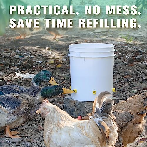 Chicken Waterer Nipples, Horizontal Side Mount, Anti-Leak Automatic Water System for Poultry, Suitable for Chickens, Duck, Quail, Pack of 20, Includes Drill Bit & Installation Tool