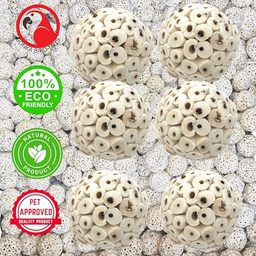 Bonka Bird Toys 2117 Pk6 Sola Atta Balls Foot Talon Craft Part Parrot Bird Toys Conure Parakeet Cockatiel - color: Pk-6 Sola Atta Balls