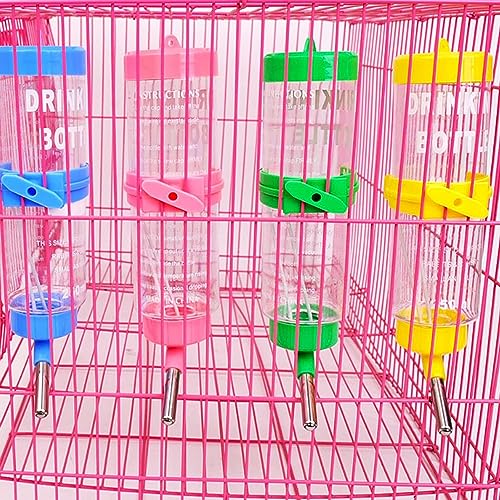 125ML Hamster Water Bottle Steel Ball Design Non-drip Plastic Small Animal Auto Dispenser Pet Supplies Water Feeder for Hamster,Rabbit, Guinea Pig, Squirrel Pink Hanging Water Auto Dispenser