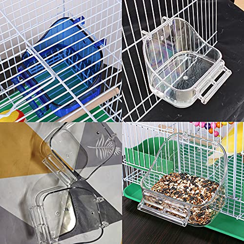 YJJKJ Pet Bird Bath Box, Bird Caged Parrot Bathing Tub, Bird Cage Accessory Bathing Tub Bath for Small Brids Parakeet Canary Budgerigar Lovebirds (Random Color) - color: Random Color
