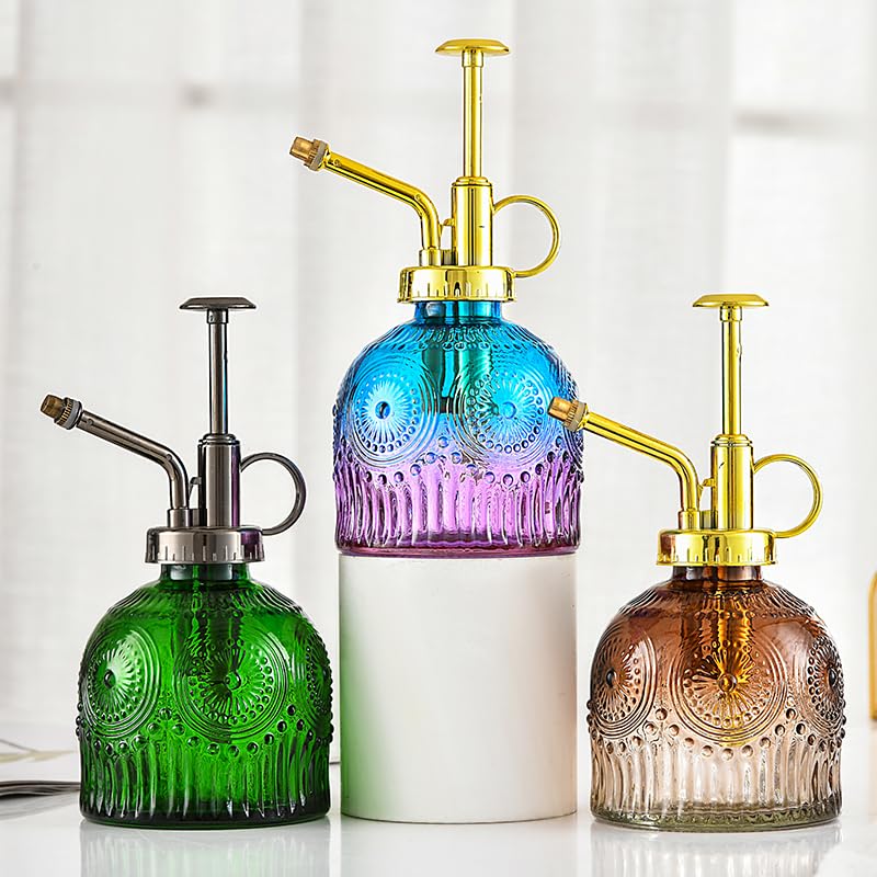 Indoor and Outdoor Potted Plant Sprayer Household Plant Glass Small Watering Can Spray Bottle Plant Sprayer Glass Spray Bottle Decorative Spray Bottle (Purple Gradient Blue) - color: Purple Gradient Blue