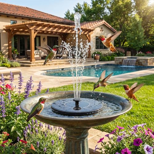 Solar Fountain, Floating Solar Water Pump for Bird Bath | 1.5W Water Fountain, No Battery or Electricity Needed, Easy to Use for Garden, Pond, Patio, Outdoor Decor - color: Floating Solar Fountain Pump