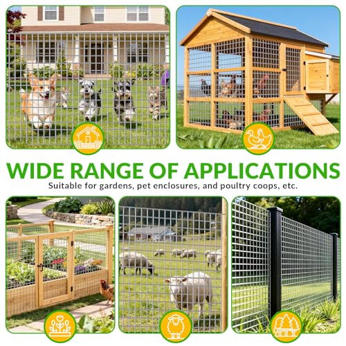 Welded Wire Fence 1/2‘’x 1/2‘’ 36in x 100 ft,Vinyl Coated Welded Wire Mesh Roll,16GA Heavy Duty Galvanized Chicken Wire Fencing, Hardware Cloth for Yard Vegetable Protection Goat & Poultry Netting - size: 36'' x 100'-16 Gauge(Silver)