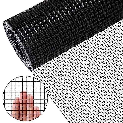 Zevemomo 36" x 50' 1/4inch Hardware Cloth, Black Vinyl Coated Chicken Wire Fence Galvanized Welded Mesh Roll for Home Garden Rabbit Cage - size: 36" x 50' 1/4inch