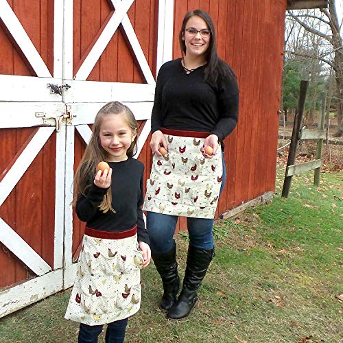 Farmhouse Chicken Egg Collecting & Gathering Apron 12 Pockets (Adult Size)