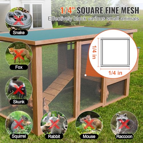 VEVOR Hardware Cloth, 1/4 inch 36in x 50 ft 23 Gauge, Hot Dipped Galvanized Wire Mesh Roll, Chicken Wire Fencing, Wire Mesh for Rabbit Cages, Garden, Small Rodents - size: 36'' x 50'