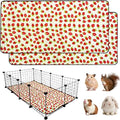 2 Pack Guinea Pig Cage Liners, 28"x 56" Washable Waterproof Bedding for Rabbit, Bunny, Hamster & Small Animals, Reusable Super Absorbent Pee Pads for C&C Cage, Strawberry Print - size: 28x56 inch 2pack