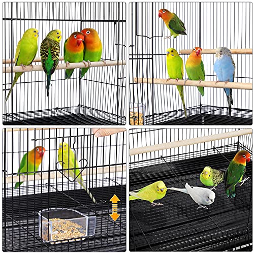 Yaheetech 47-inch Rolling Breeding Flight Bird Cages for Parakeets Budgies Finches Cockatiels Conures Lovebirds Canaries Parrots w/Detachable Stand, Black