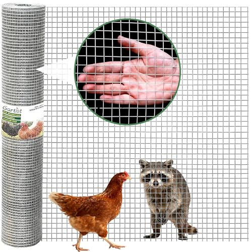 Gartist 1/2 in 48"x100' Hardware Cloth – Hot-Dip Galvanized After Welding, 19GA Chicken Wire Fencing Roll for Snake, Raccoon & Fox Prevention - size: 19G 1/2 48"x100'