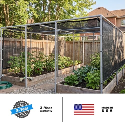 Royal Shade 50% Black Shade Cloth 12FT x 20FT Mesh Tarp with Grommets for Garden Patio, Plant Shading, Greenhouse, Pergola, Chicken Coop, Dog Kennel, Lawn (We Make Custom Size) - color: Black, size: 1 2' X 2 0'