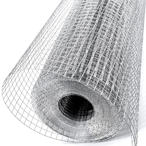 Hardware Cloth 1/4 inch 36" x 100' 23 Gauge Wire Mesh | Extended mesh roll with strong welds and easy installation for Garden Fence, Chicken Coop Gopher Barrier and Animal Enclosure - size: Silver 1/4" 36" x 100' 23Ga