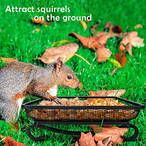 Ground Bird Feeder Tray, Metal Platform Mesh Seed Tray for Bird Feeders, Great Attracting Garden Yard Decoration for Wild Birds Squirrels Dove (1 Pack) - size: 7x7 inches (1 pack)
