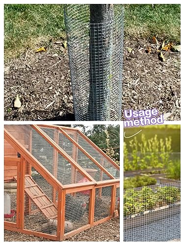 Hardware Cloth 48inx100ft 1/2 Inch Galvanized, Chicken Wire Fence Chicken Rabbit Snake cage Wire Fence Mesh Roll,Garden Plant Welded Metal Wire Fence,Poultry Animal Netting cage Screen. - color: Silver