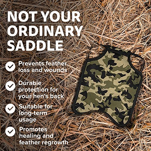 Hen Apron/Saddle, Single Strap, Small/Medium, Butterfly Camouflage - color: Butterfly Camouflage, size: Medium