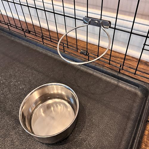 SPOT Coop Cup Bolt Clamp - Stainless Steel Hanging Bowl for Crate, Removable Pet Feeding Dish, Easy Installation, Chew-Proof Design, for Small Dogs, Cats, Birds, Reptiles -2.5 Cups (20 Oz) - color: Clamp-On, size: 20 Oz